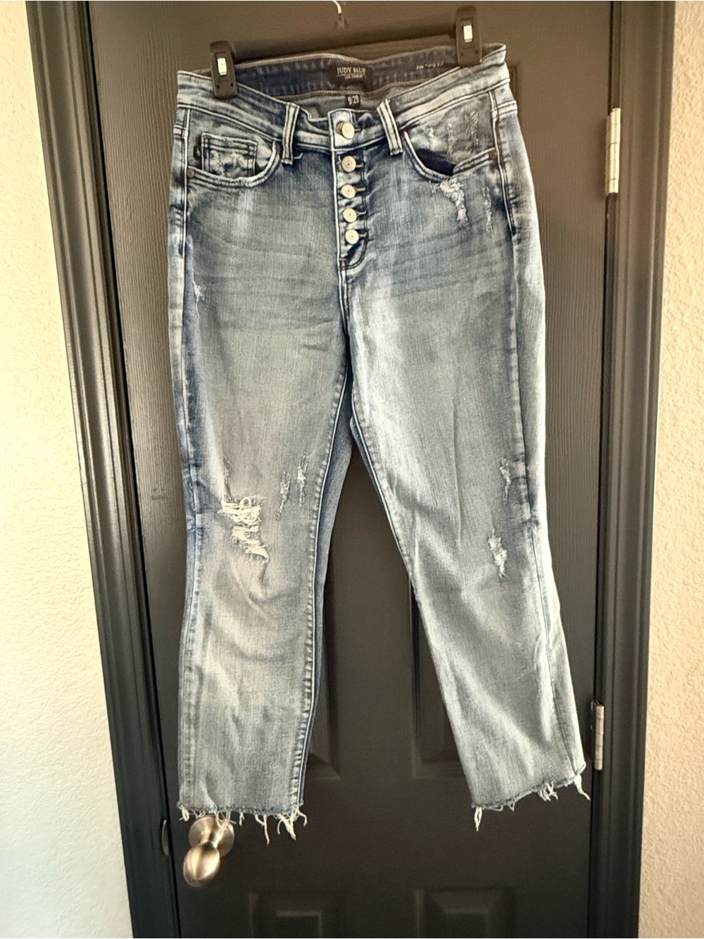 Judy Blue Light Blue Distressed Boyfriend Jeans